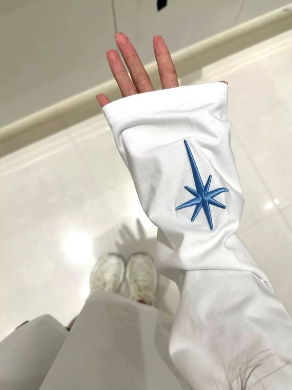 白色长袖t恤女 春秋星星哥特标语刺绣美式高街潮牌宽松打底衫上衣|undefined
