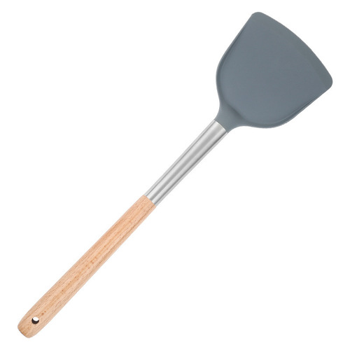 Silicone kitchenware, silicone pot, spatula, wooden handle, silicone spatula, silicone soup spoon, slotted spatula, non-stick cooking spatula, stir-frying
