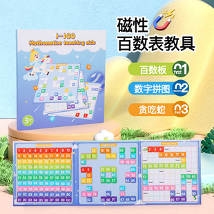 Hundreds of board Montessori teaching aids children's magnetic 1 to 100 digital board hundreds of table figure early education enlightenment intelligence toys