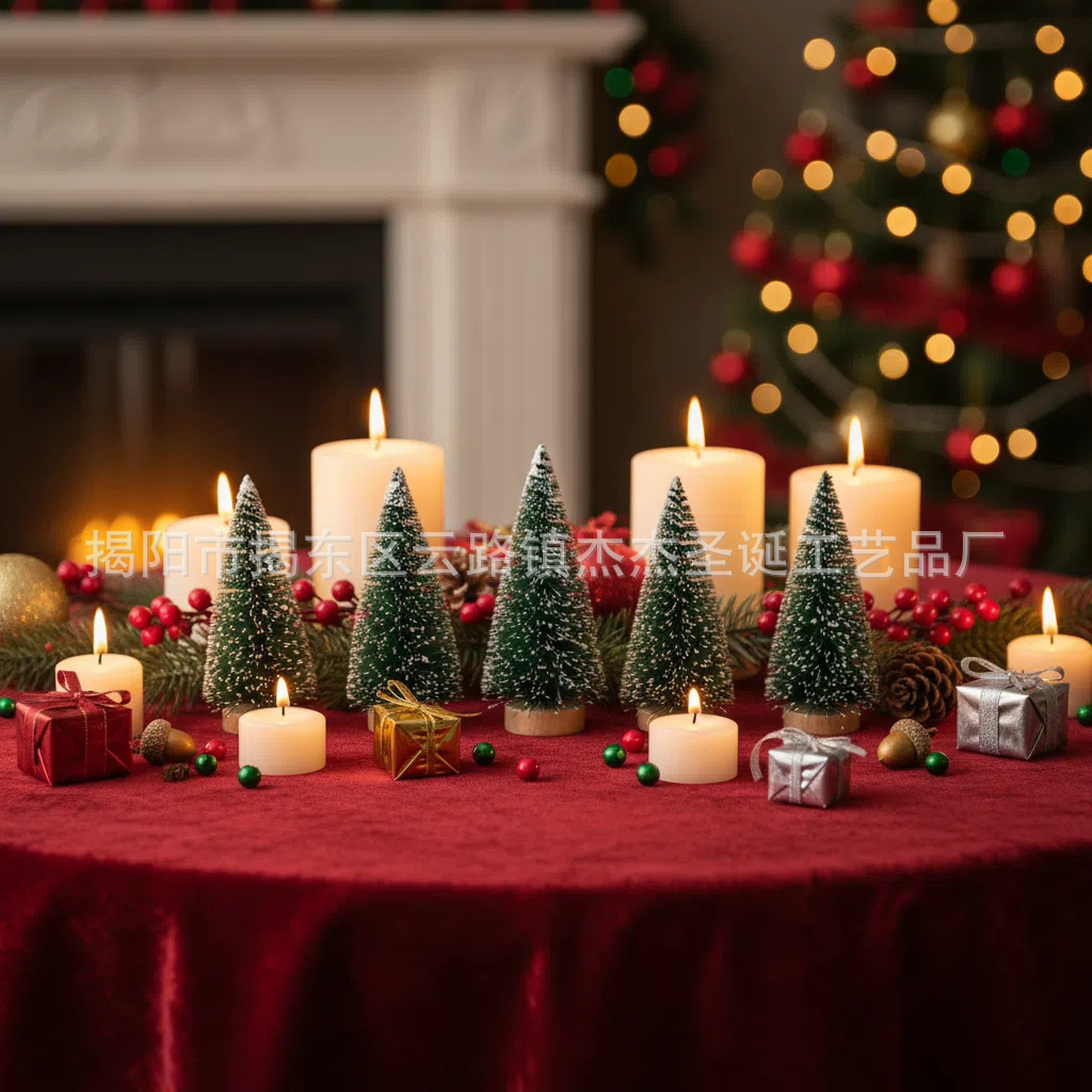 Mini árbol de Navidad transfronterizo alambre de goma de sellado cubierto con nieve blanca decoración de árbol de Navidad de escritorio fabricantes de decoración de la fuente 3 * 6cm