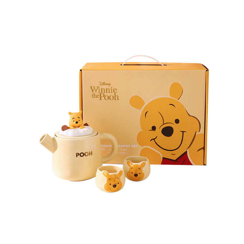 Disney Winnie Bear Tea Set adorable té de la tarde con regalo de mano nuevo tipo de tetera de filtración resistente a altas temperaturas