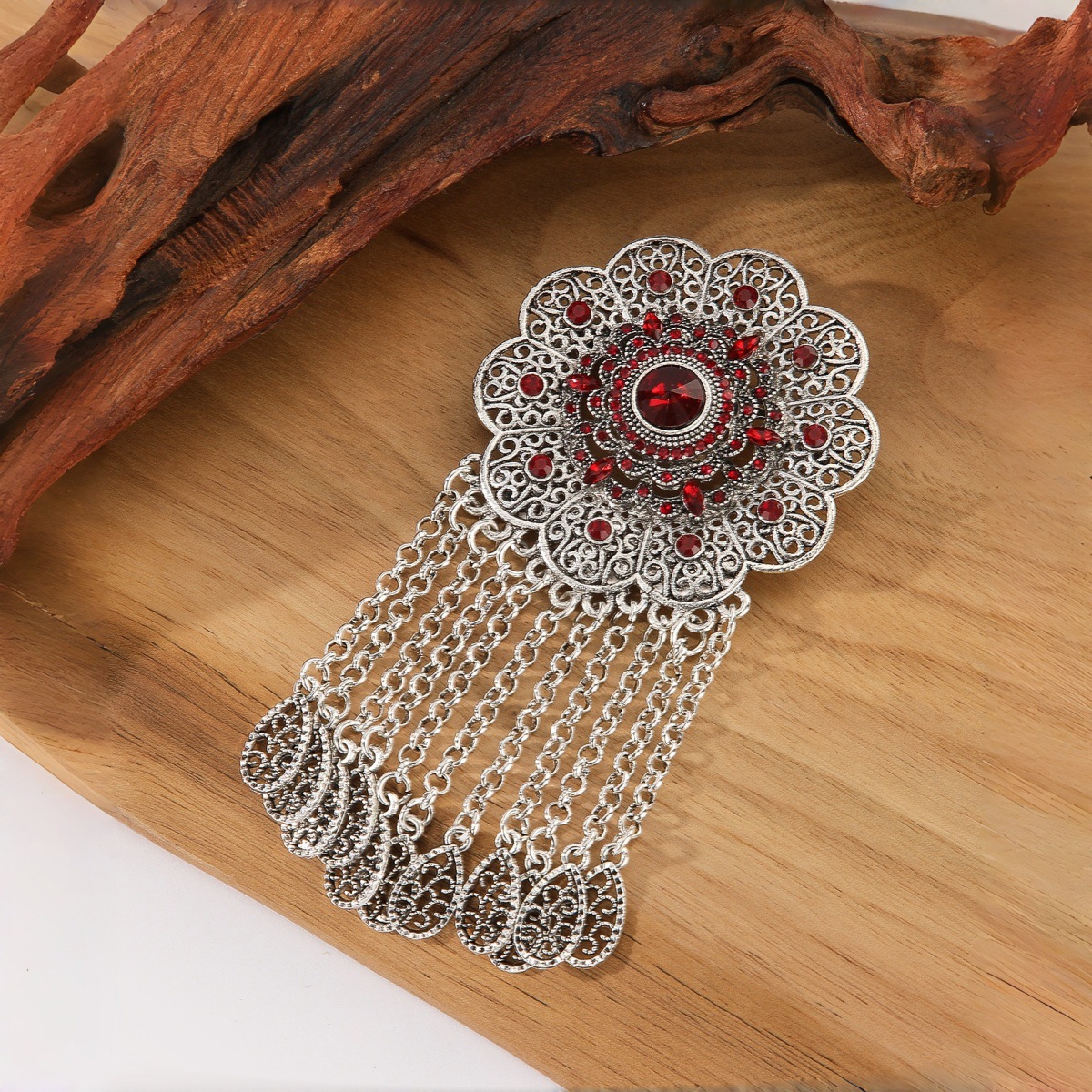 Vintage strass bloem kwast broche voor dames legering accessoire_voghion.com