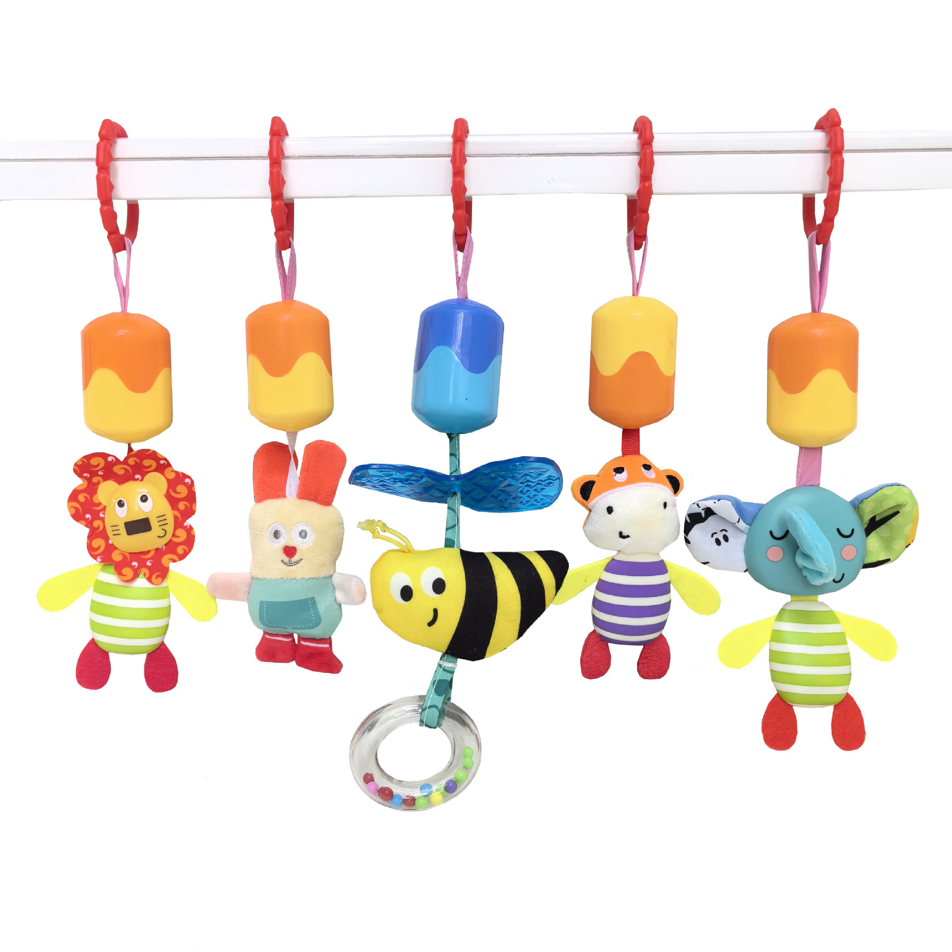 Bebé campana de viento colgante carro bebé educación temprana tranquilizar juguetes cama colgar campana de viento sonar juguetes de peluche 0 años