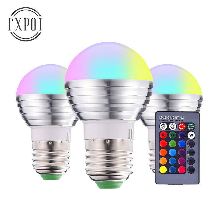 Bombilla LED RGB con Control Remoto Infrarrojo, Temporizador de Memoria, Luz Multicolor Regulable, Luz de Cristal, Control Remoto Inteligente LED