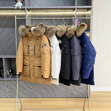 高版本张凌赫同款MLB大毛领情侣中长款羽绒服5色宽松版批发私