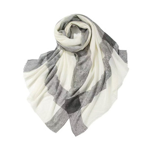 European and American Designer Thin Women's 200-Count Ring Cashmere Shawl with Contrasting Colors for Air-Conditioned Rooms, Sun Protection Cashmere Scarf