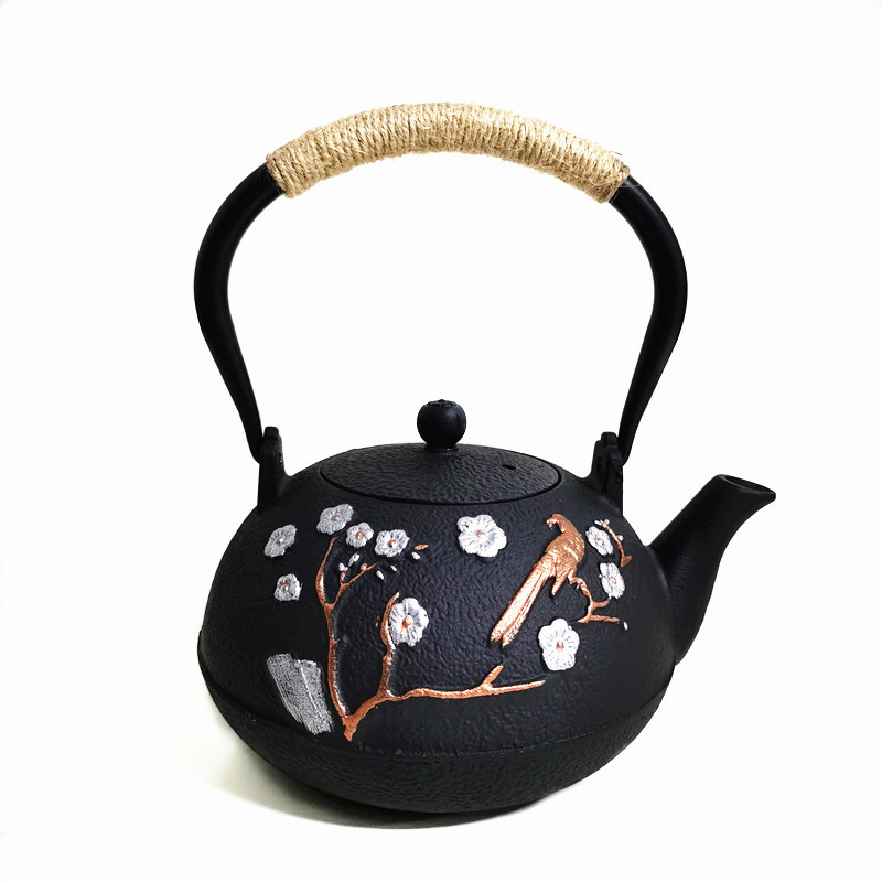 Estufa té hirviendo tetera de hierro fundido juego de té estilo japonés olla de hierro de cerdo olla de haz olla de gran altura tetera traje al por mayor