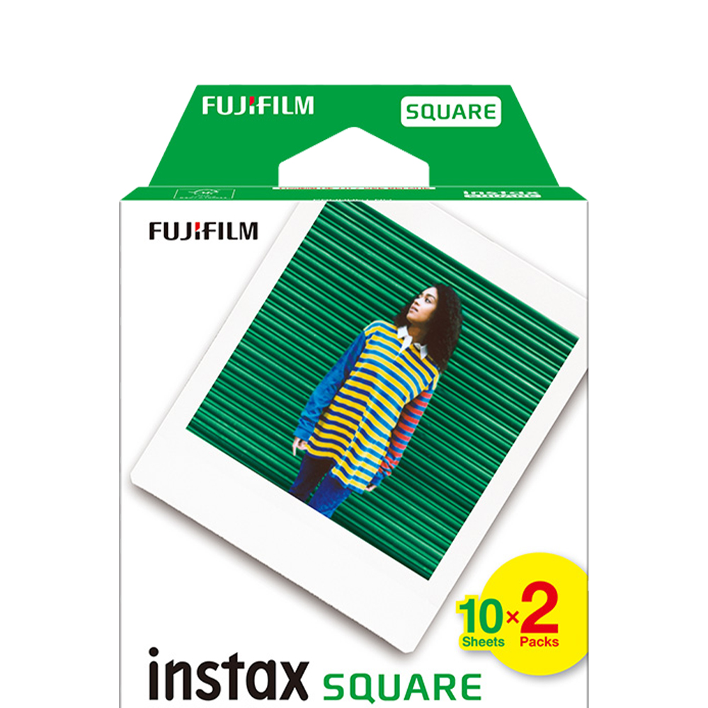 (2개) (자체 운영) 후지필름 | 후지 인스탁스 SQUARE 스퀘어 화이트 엣지 포토지 20매 스퀘어 더블