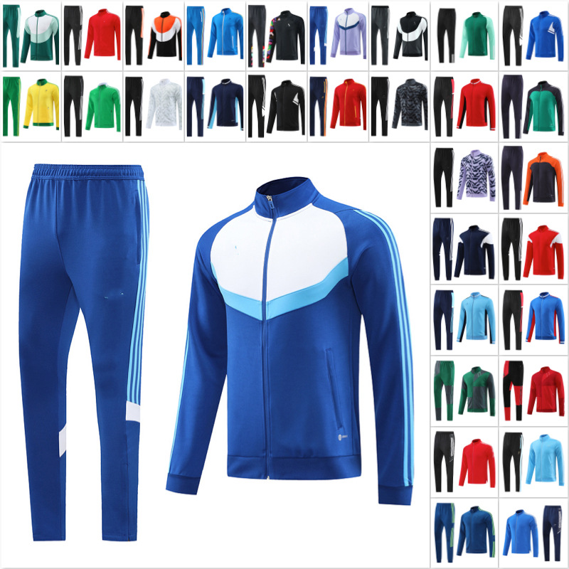 Transfronterizo un emblema de equipo de comercio exterior chaqueta de fútbol paris chaqueta de entrenamiento con cremallera larga