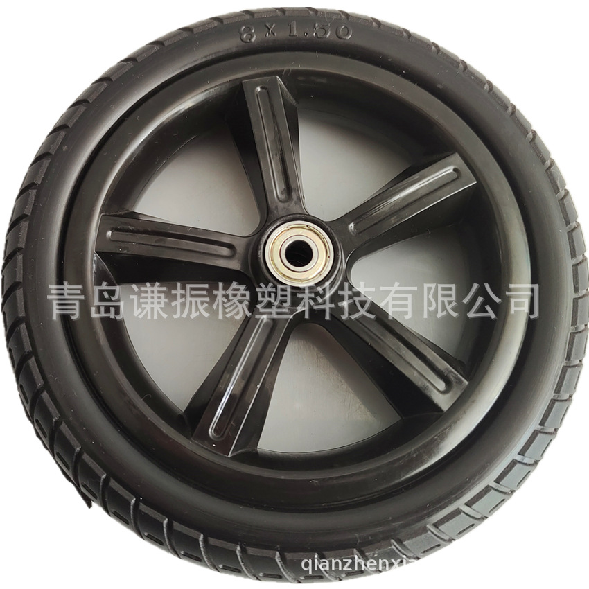 童车PU轮 8寸 10寸 12寸塑料轮  购物车轮子 滑步车轮子