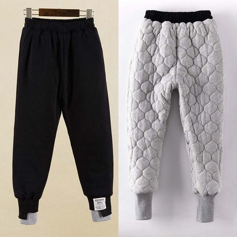 男女童三层棉裤加绒加厚韩版时尚保暖裤子女童中大童冬季外穿夹棉