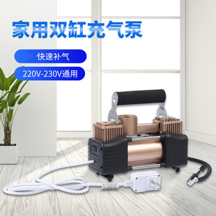 Household dual-cylinder air pump pure copper movement High-power electric air pump portable car tire air pump