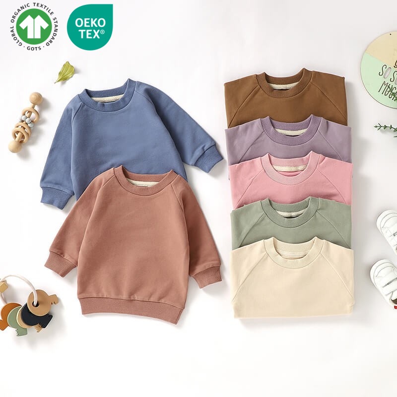 INS Baby Sweatshirt, GOTS Certified Long-Sleeve Sweatshirt, Organic Cotton Kids Sweatshirt, Terry Cloth Kids Sweatshirt, Toddler Sweatshirt