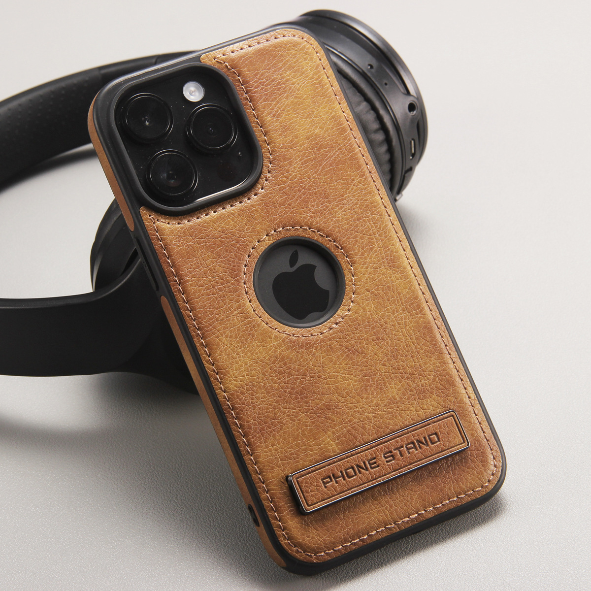 Aplicable para iPhone 17 Promax cubierta de cuero con soporte para teléfono móvil Apple 17 cubierta de protección contra caídas de cuero image 2