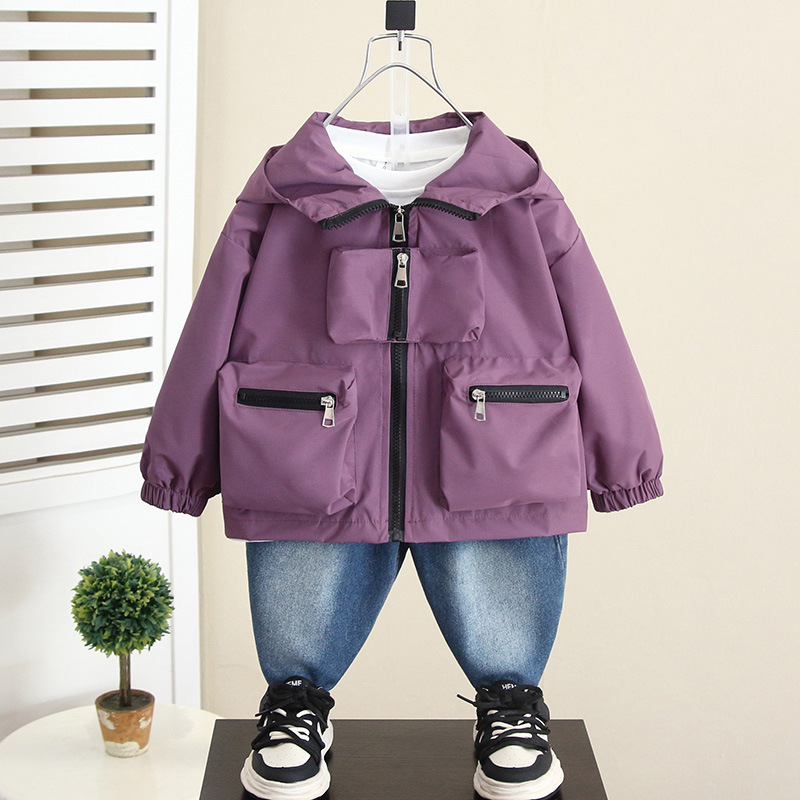 6065 Chaqueta para niños Ropa de otoño Chaquetas de primavera y otoño para niños Calle frita 2024 Chaqueta con capucha de otoño del tesoro para hombres de nuevo estilo