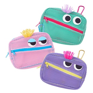 Japanese-Style Cute Monster Mesh Tofu Bag Ultra-Light Grid Miscellaneous Storage Bag Breathable Multi-Purpose Makeup Bag Cute