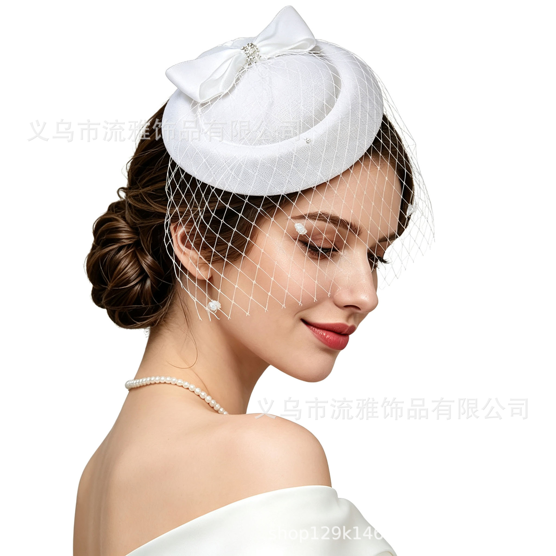 Popular Amazon Bowknot Mini Top Hat Headwear, Imitation Pearl Horse Racing Festival Hat, Kentucky Pillbox Hat, Church Top Hat