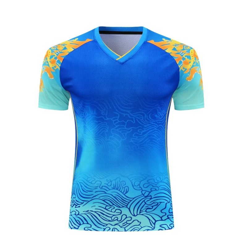 2024新型中国チームパリ卓球服男女児童卓球スポーツウェア半袖上着通気吸引