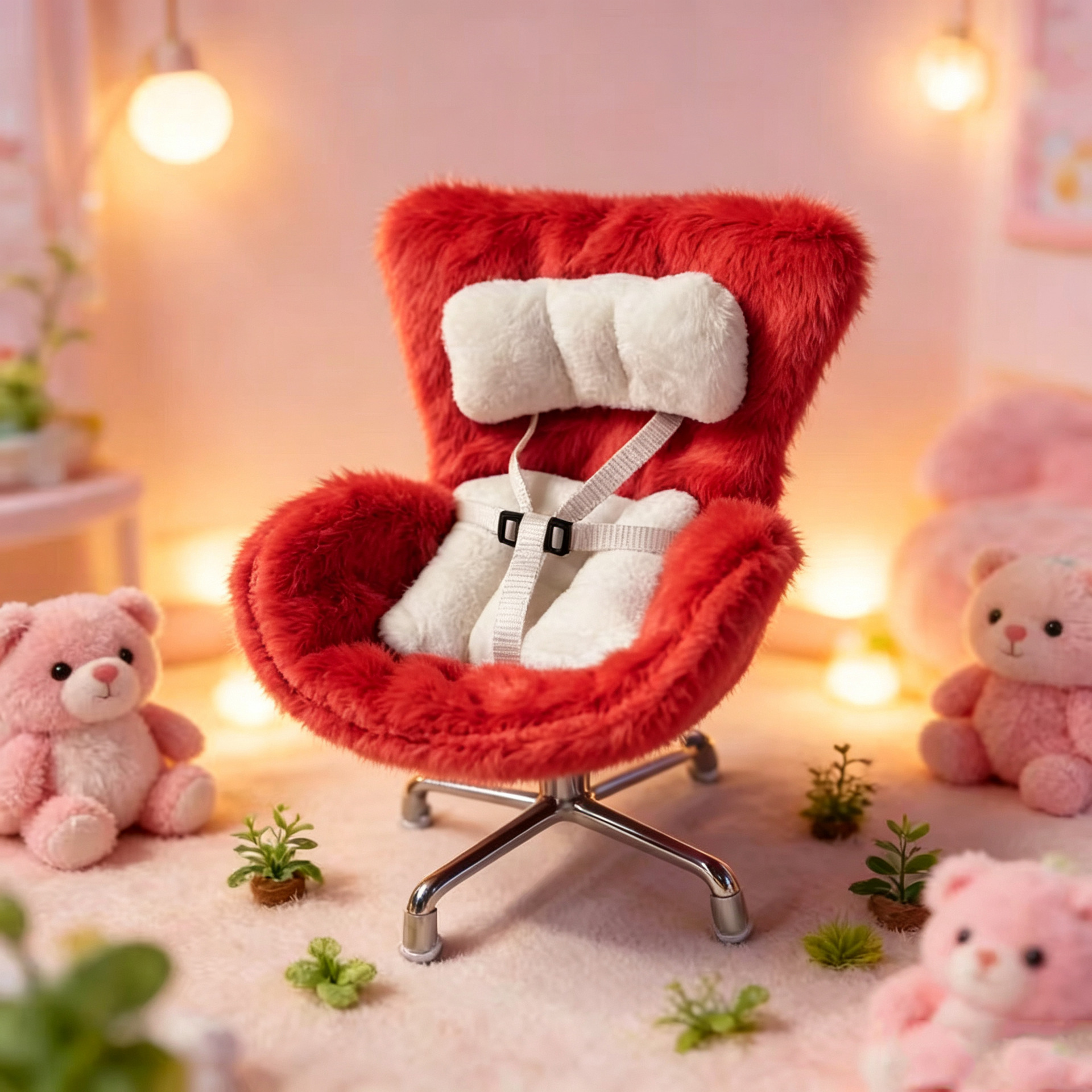 Cross-Border Applicable Doll Pendant, Cute Plush Car Safety Seat, Car Air Vent Decoration, Car Interior Decoration