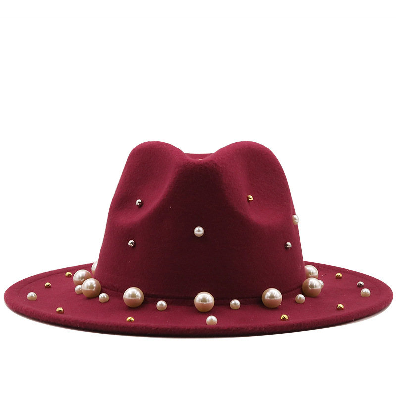 40g Weight Housewarming, Anniversary, Business, Wedding, Birthday, Festival Occasion Solid Color Pattern Unisex Gender Basic Style Royal Blue, White, Red, Camel, Black Color Retro Woolen Jazz Big Brim Top Hat 12