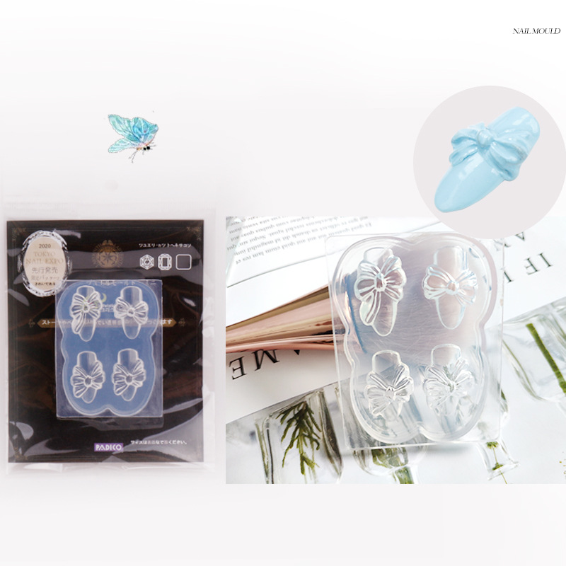 Manicure japonés estereoscópico mariposa tallado moldes de silicona dulces osos de uñas decoración pegamento de esmalte de uñas relleno de pegamento de fototerapia