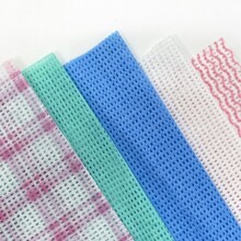 8目网孔水刺无纺布 全染色 波浪纹 方格纹
