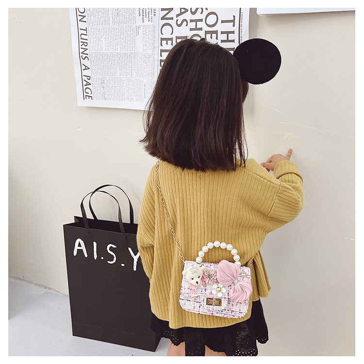 Children's One-shoulder Diagonal Bag Pearl Portable Coin Purse Bear Bow Cute Accessory Bag Wholesale display picture 43