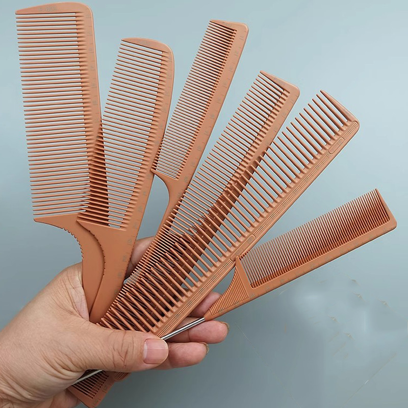 高温耐性ヘアカットコーム、ヘアサロンヘアスタイリストヘアカット専用チップテールコーム、アップルコーム、両面コーム、ロングヘアフラットヘッドコーム|undefined
