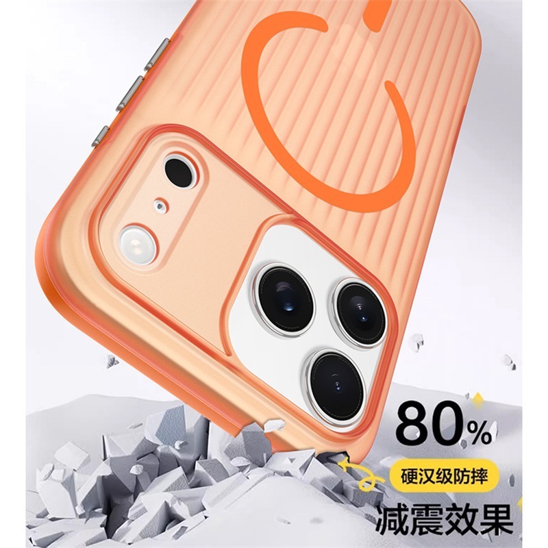适用iPhone17promax手机壳瓦楞磨砂磁吸苹果16全包光栅肤感保护套|undefined