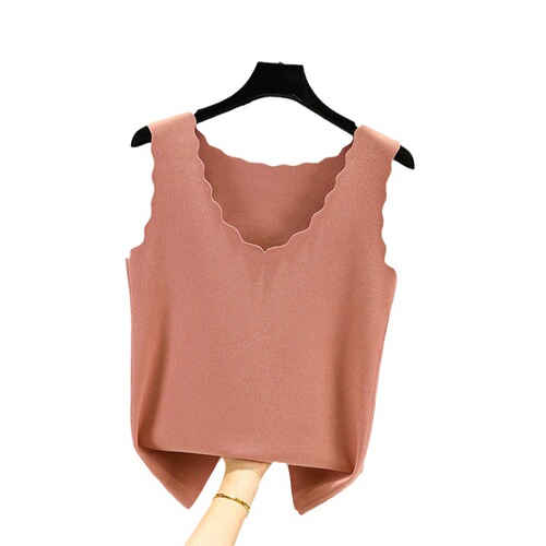 Live Streaming Cross-border New Women's  Two-Sided Fleece Petal Collar Ruffle Sleeve Slim Fit Autumn Winter Tank Top
