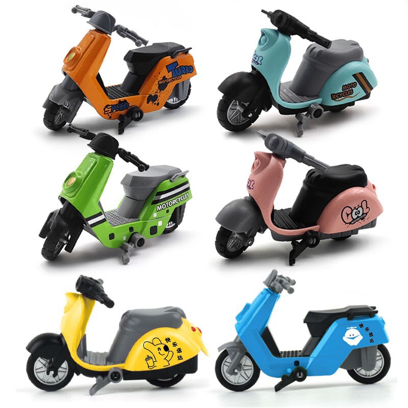 Creative Alloy Motorcycle Mini Electric Scooter Fun Graffiti Sharing Mini Electric Scooter Keychain Pendant Gift Wholesale