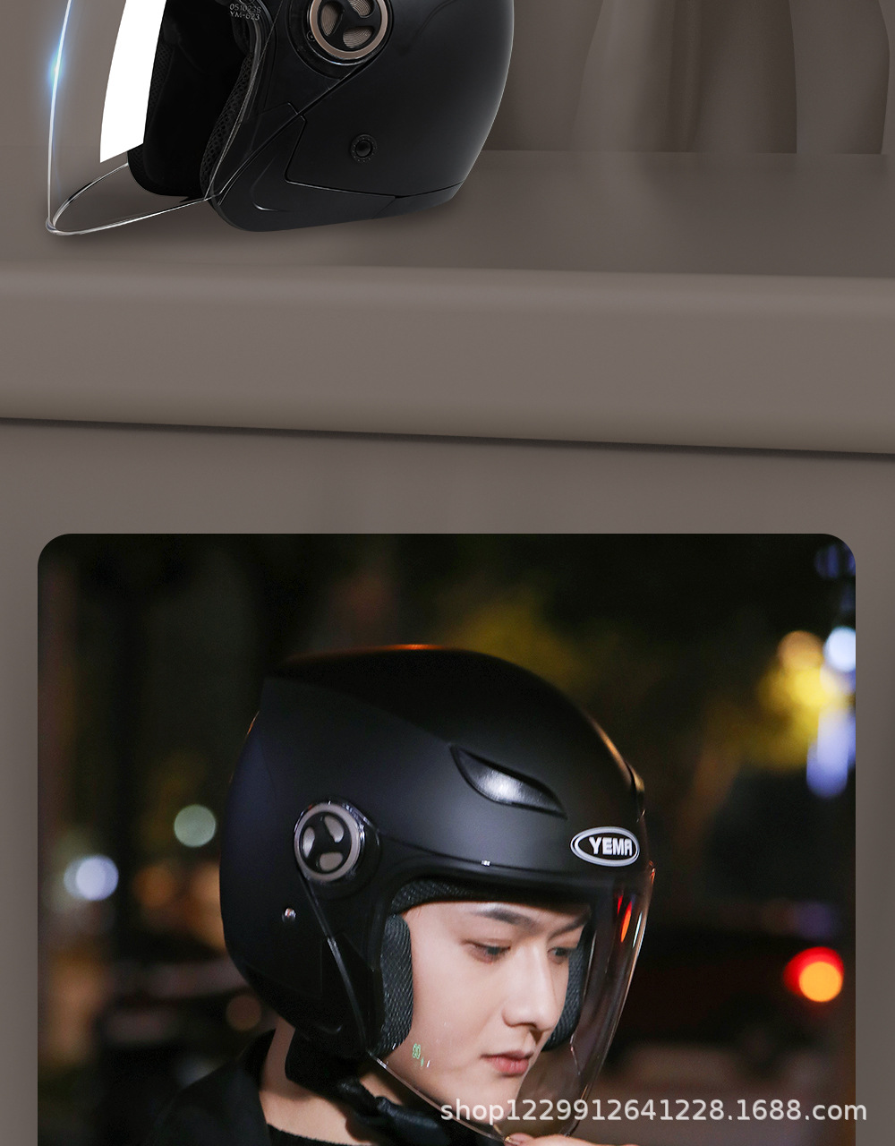 3C Certified Mustang Electric Motorcycle Extra-Large Helmet for Large Head Circumference, Unisex Oversized Safety Helmet, Winter Half Helmet