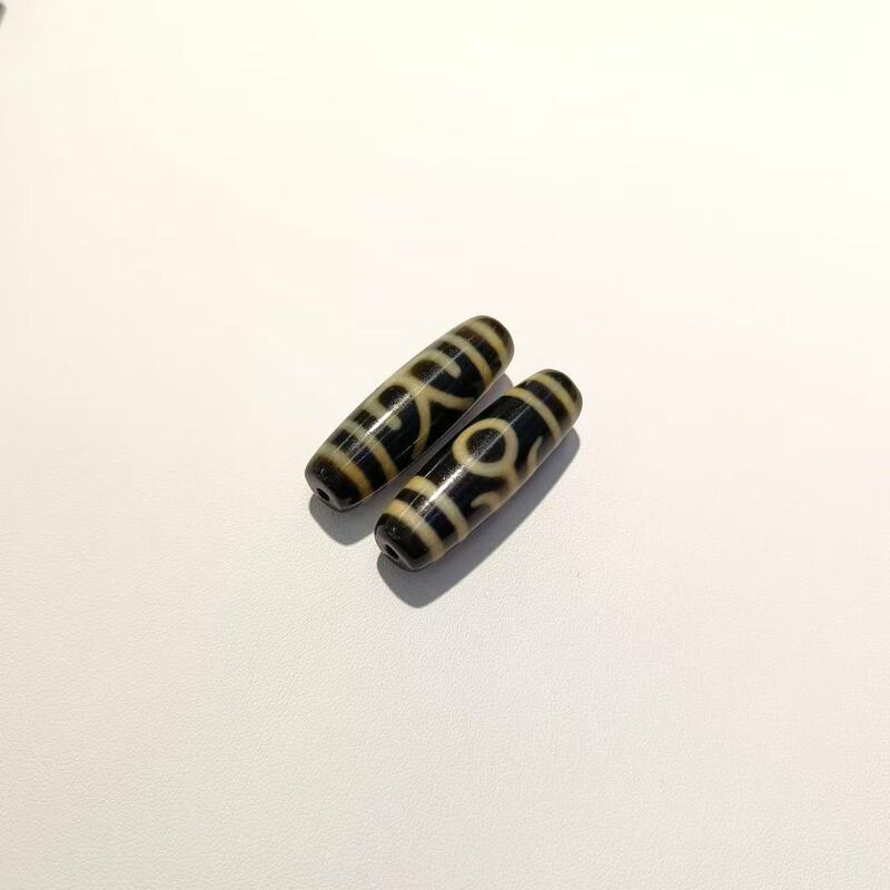 源头工厂老台湾工艺12*38mm天珠牙黄风化包浆文玩收藏批发【A级】|undefined