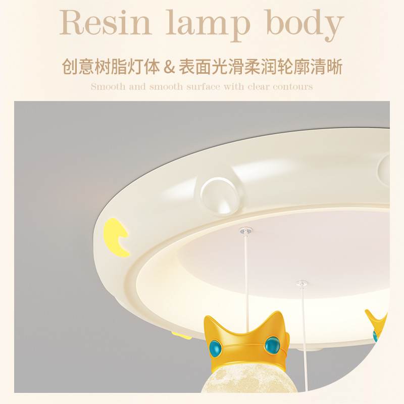 Lámpara de dormitorio Lámpara de techo de resina de viento crema cálida