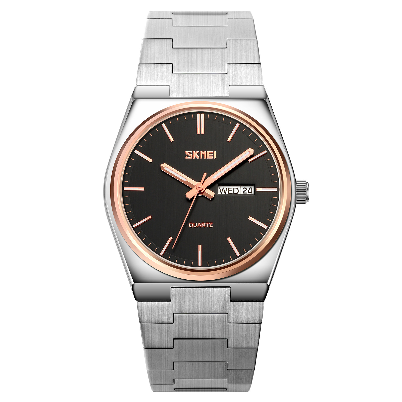 Reloj de cuarzo impermeable de alta calidad, simple reloj de acero sólido, reloj de hombre al por mayor.