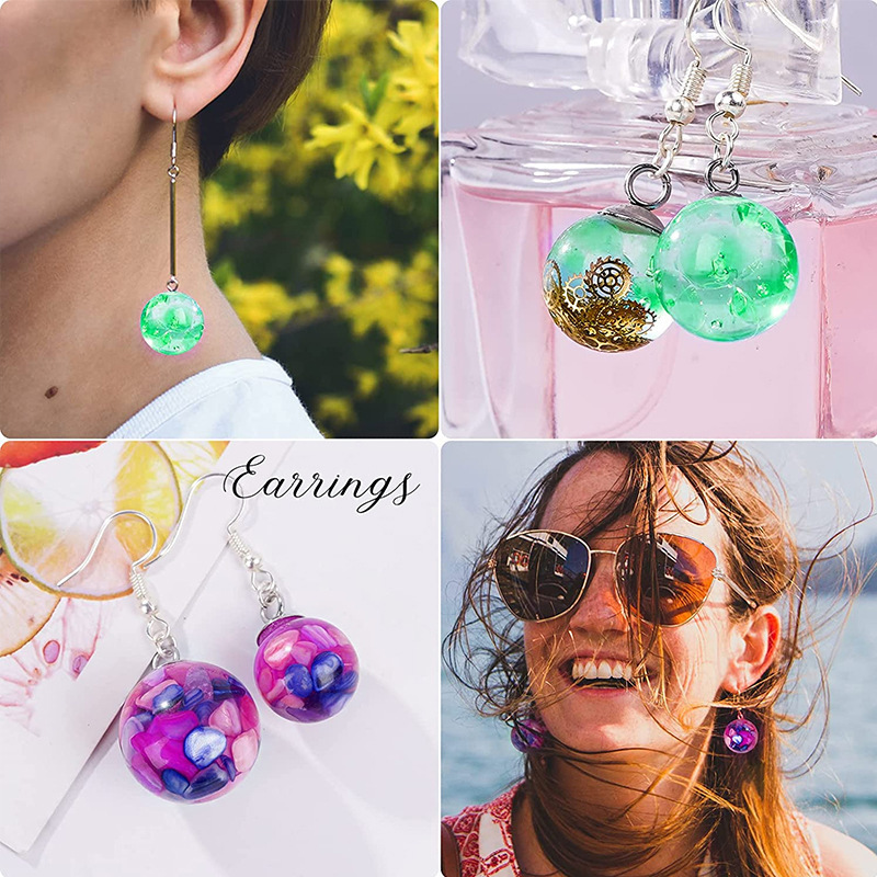 34 Gel Dropping Mold Square Spherical Beads Skull Head Stereo Holed Bracelet Bracelet Earrings Silicone Mold