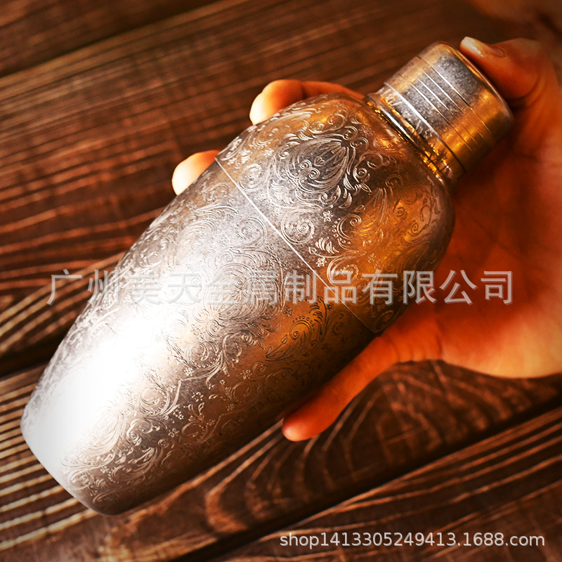 La taza americana de la coctelera Hall de la tres-Sección de Boston de la coctelera del acero inoxidable 304 helada para los viejos fabricantes del comercio exterior