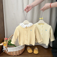 韩版宝宝秋装时尚毛衣2025新款女童洋气针织开衫婴儿衣服百搭外套