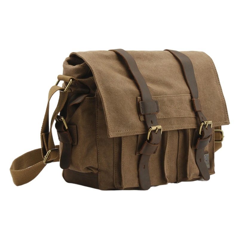 Seven-color cotton simple canvas men's bag new student shoulder messenger bag outdoor leisure messenger bag spot