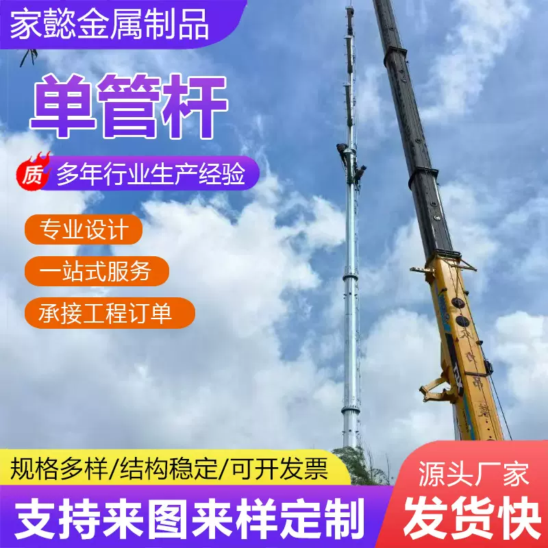单管杆导闪针室外避雷塔户外镀锌独管避雷器针28米单管杆钢结构
