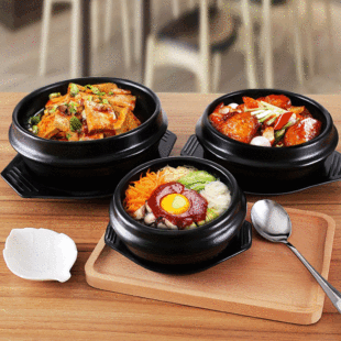 Jinhua Lithium Porcelain South Korea Stone Pot for Bibimbap Special Household Korean-style Rice Village Bibimbap Commercial Casserole High Temperature Resistant Sauce