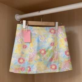 原版 小碎花半身裙女夏季高腰显瘦A字裙小众别致包臀裙百搭短裙