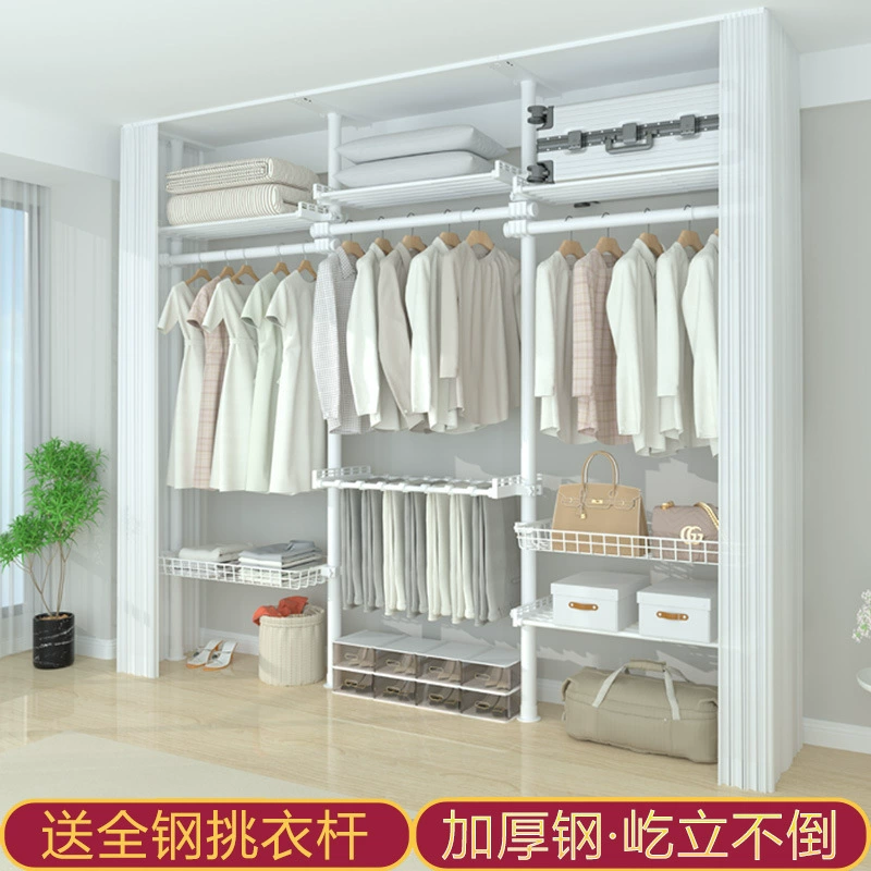 Металлический каркасный шкаф-гардероб с полками от пола до потолка, сушилка для белья от пола до потолка, вешалка для одежды на балкон или гардеробную.