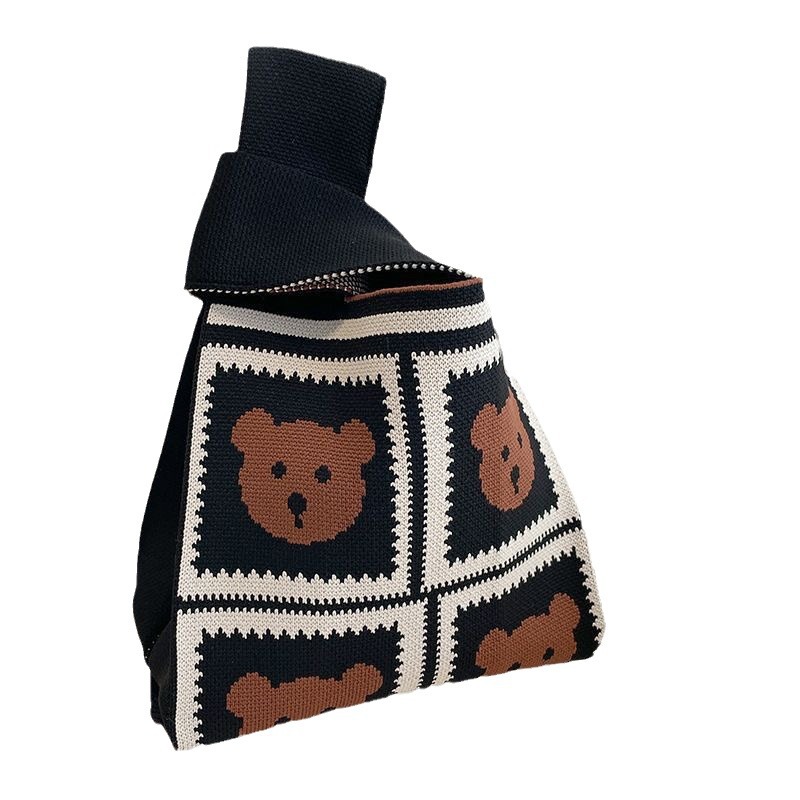 Women's Handbag 2024 Spring New Fashion Casual Bucket Bag Knitted All-match Tote Bag Flying Woven Crossbody Bag