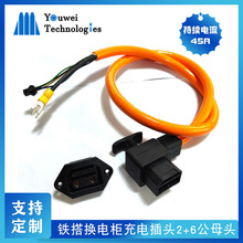 铁搭换电柜充电线2+6骑手外卖车电池插头电动车电摩换电线材耐寒