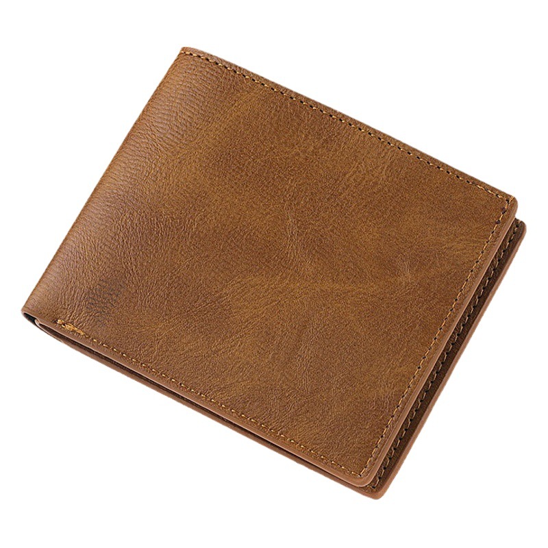 Horizontal wallet wholesale men's short wallet men's student wallet retro wallet no logo factory spot