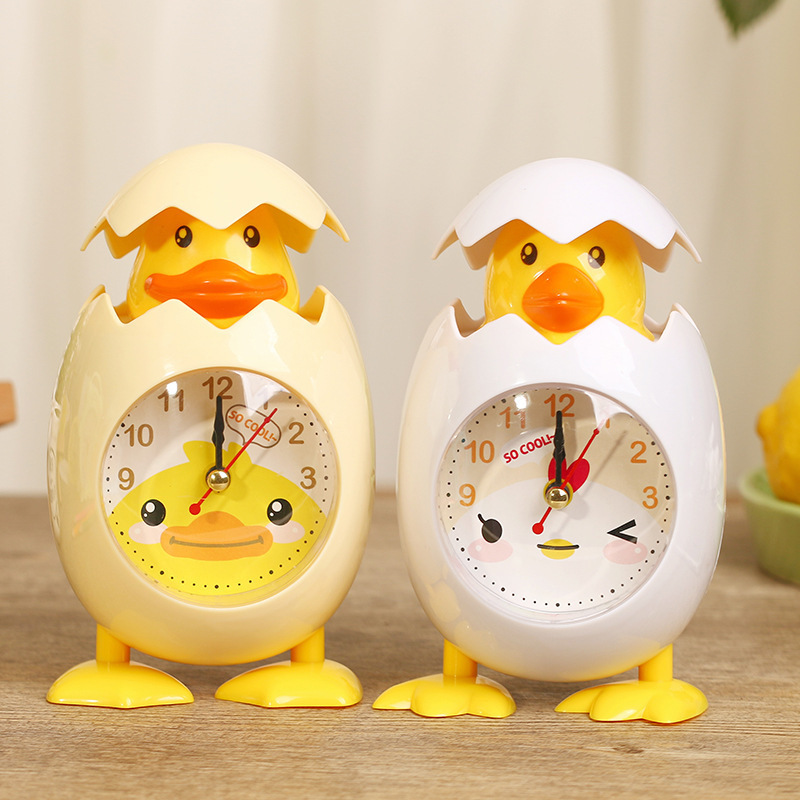Creative Cartoon Eggshell Chick Alarm Clock Student Gift Children's Bedroom Bedside Ornaments Children's Birthday Gift