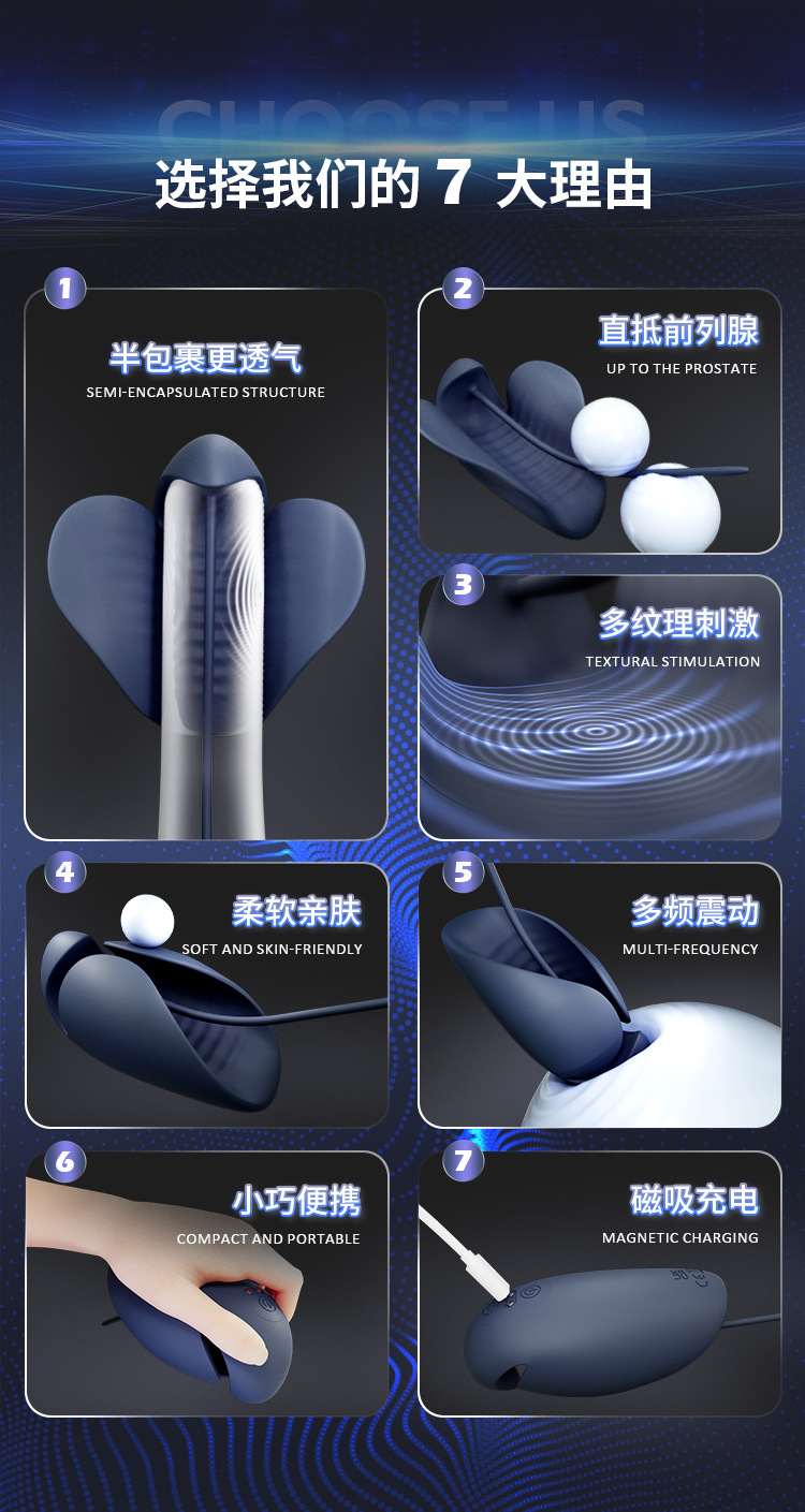Vibrating Urethral Training Device for Men, Silicone Button-Control Desensitization Toy — detail image 14