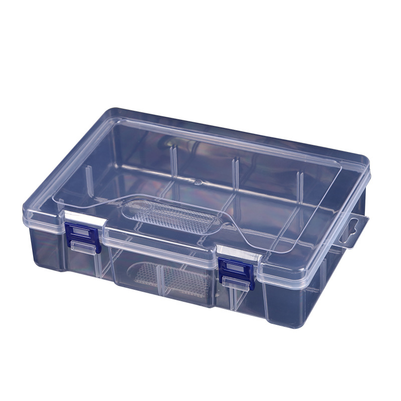 Transparente rectangular de plástico caja vacía caja de almacenamiento caja de muestra con componentes caja de embalaje PP Caja de Herramientas caja vacía