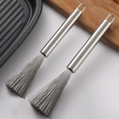 Stainless steel pot brush kitchen long handle cleaning brush nano advanced hangable stainless steel wire pot washing and brushing artifact